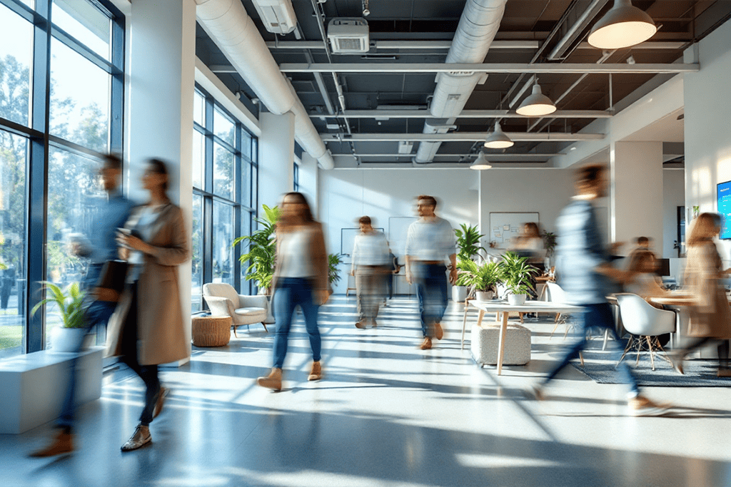 Escritório projetado com neuroarquitetura e luz natural.